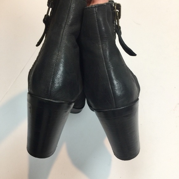 Sheridan Mia Black Leather Heeled Booties Size 10 - Picture 11 of 14